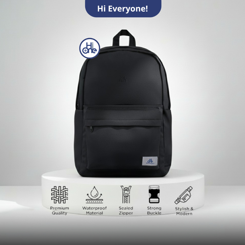 HiOne - Tas Ransel Pria Alpha Sekolah Kuliah Kerja Kantor Wanita Waterproof Backpack Laptop Anti Air