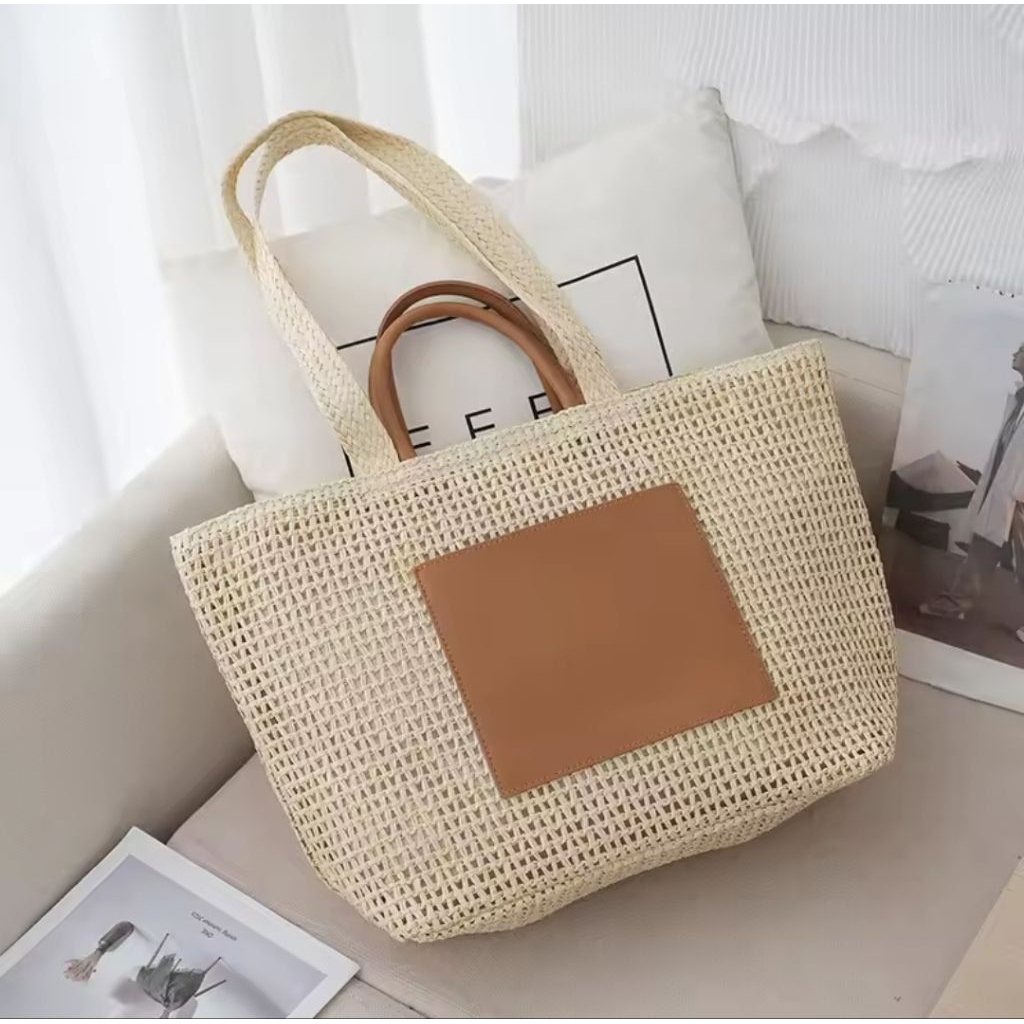 Tote bag wanita tas bahu wanita cantik tas fashion wanita tas seagrass tas fashion wanita tas pantai