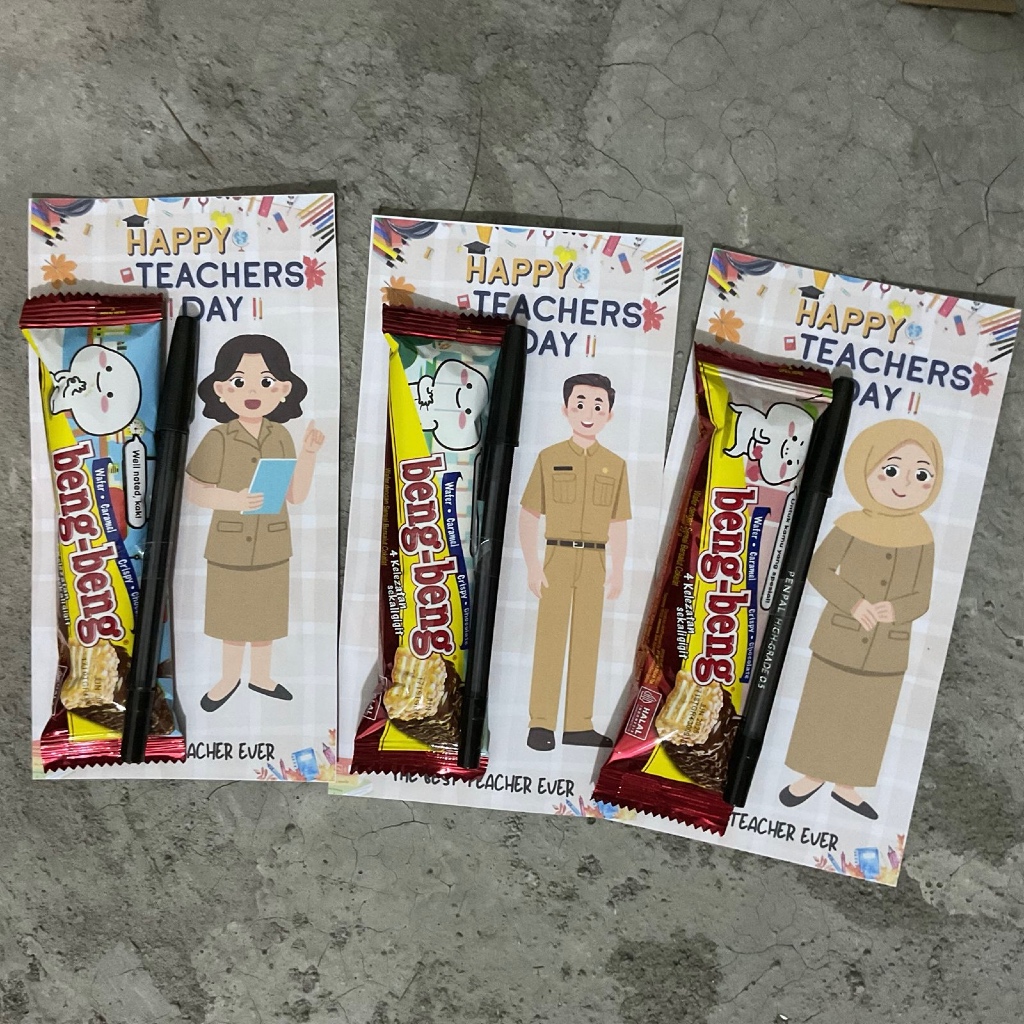 HADIAH KADO UNIK HARI GURU / MINI GIFT HARI GURU ISI SNACK + BOLPOIN