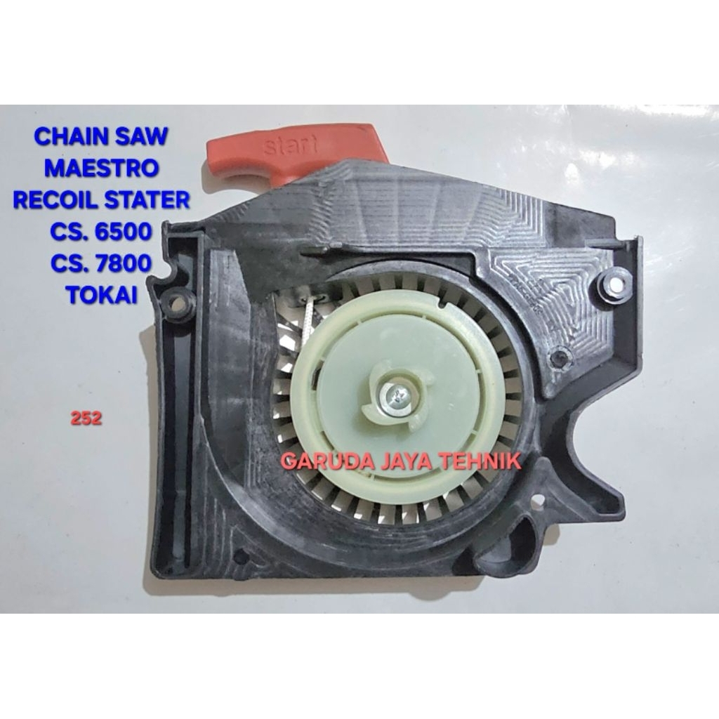 Mesin chain saw maestro. Mesin gergaji kayu maestro. Recoil stater maestro. Tarikan maestro CS6500 C