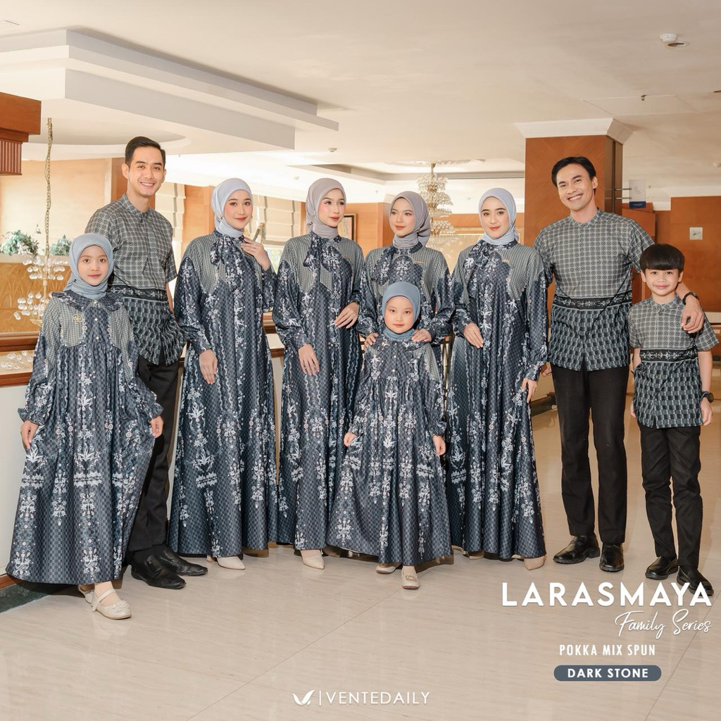 LARASMAYA FAMILY SET DRESS KURTA MOTIF SILK PREMIUM BY VENTE