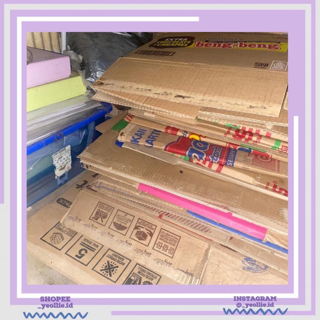 KARDUS BEKAS MULTIFUNGSI INDOMIE AIR MINERAL MINUMAN GELAS ALE ALE PANTER