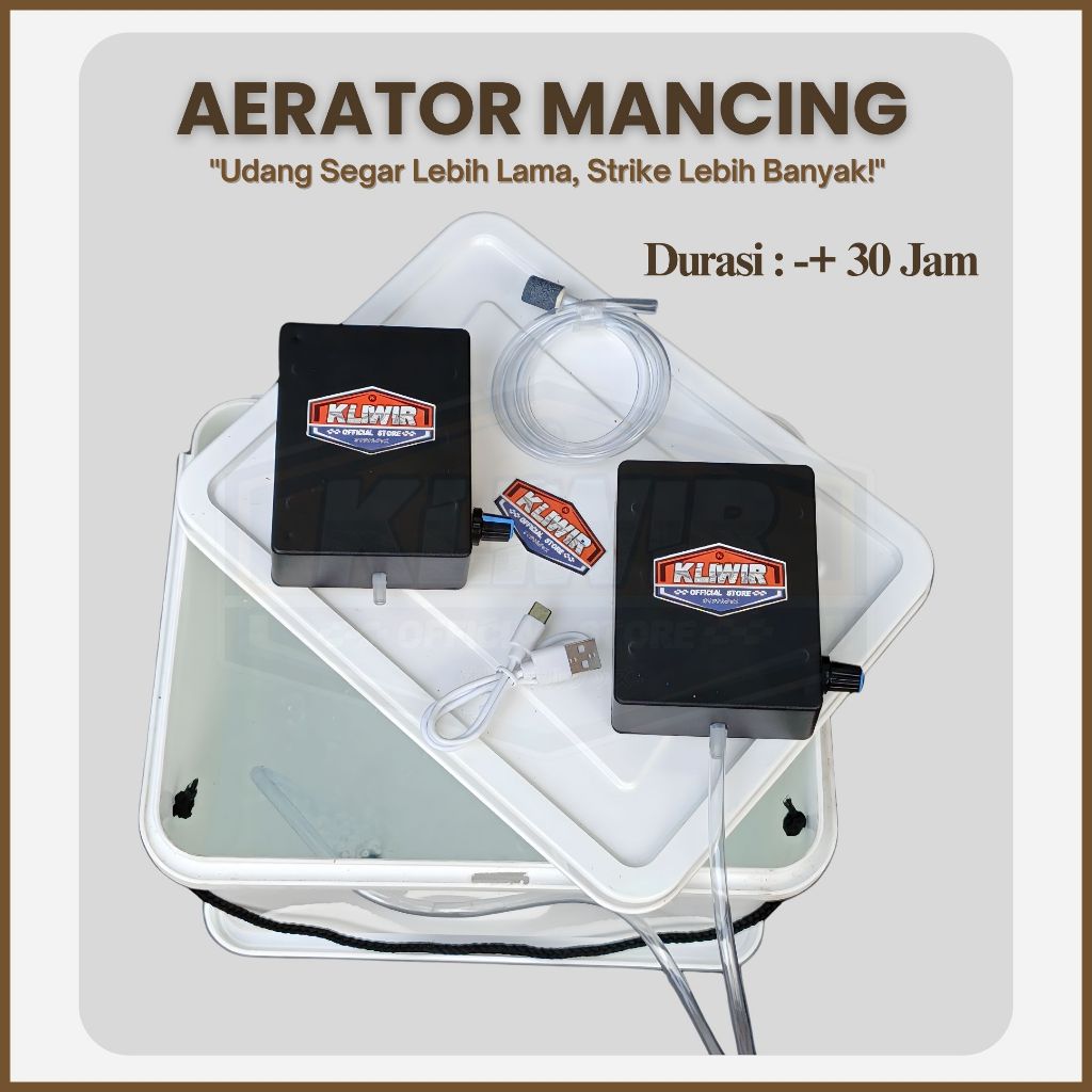 Aerator cas durasi 30 Airator Oksigen Aerator udang Aerator mancing Aerator aquarium Aerator charger