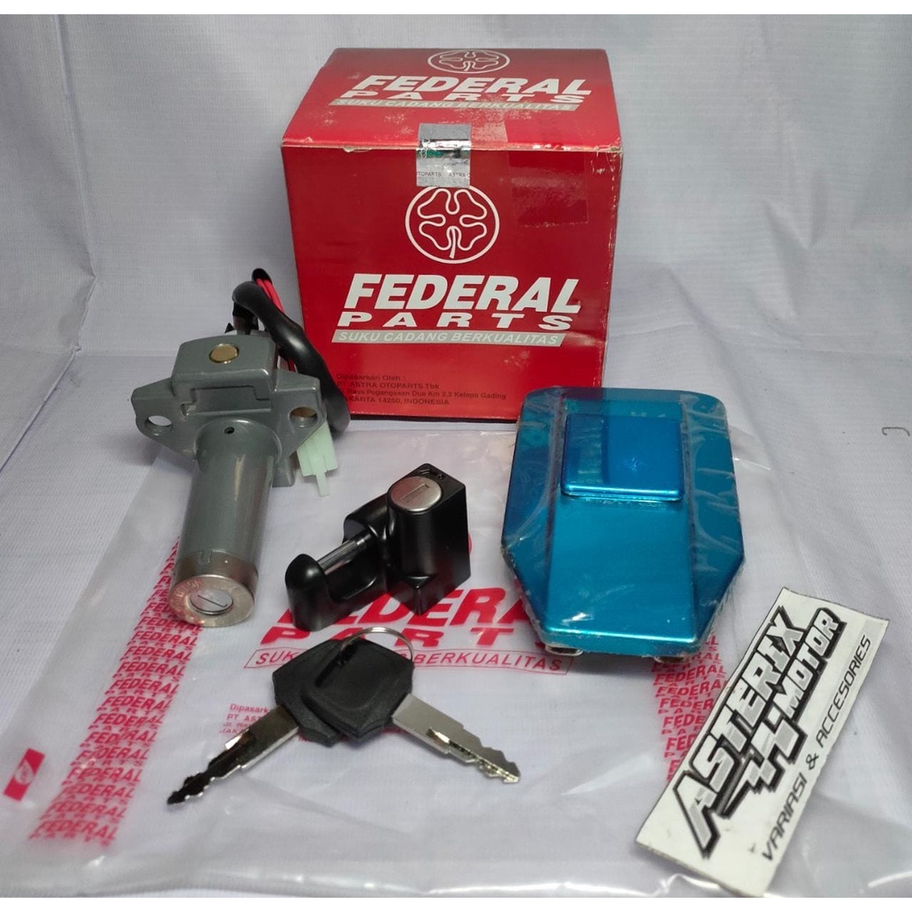 FEDERAL > Kunci Kontak set Tutup Tangki & Gantungan Helm Motor Honda GL PRO / GL MAX NEOTECH