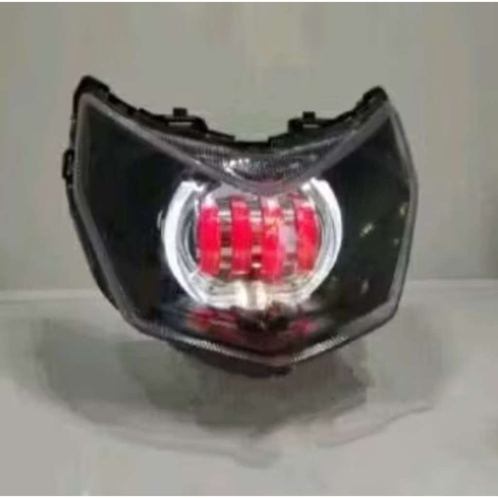 Kedok Reflektor Lampu Depan Supra X 125 Fi Injeksi Custom Biled Lensa 4 Mata Super Terang