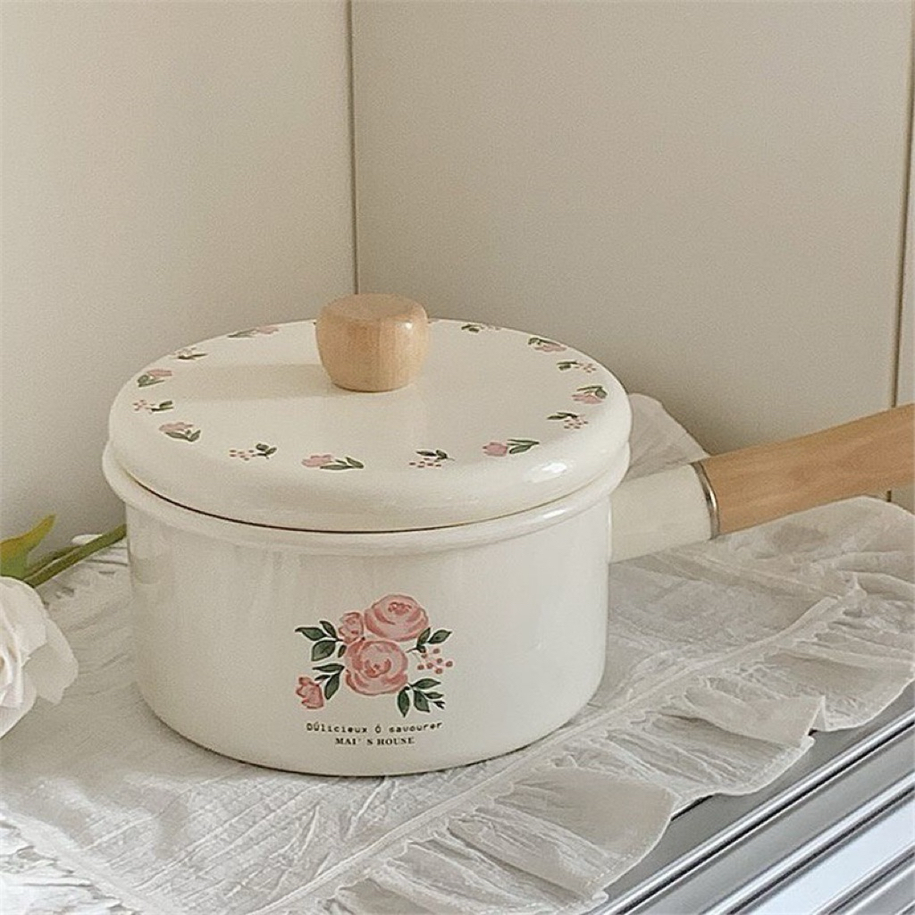 Panci Enamel Vintage White // Milk Pot // Instan Noodle Pot
