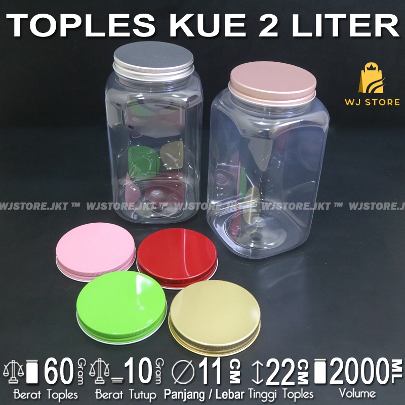 TOPLES 2 LITER KOTAK TUTUP ALUMINIUM / TOPLES 2 LITER