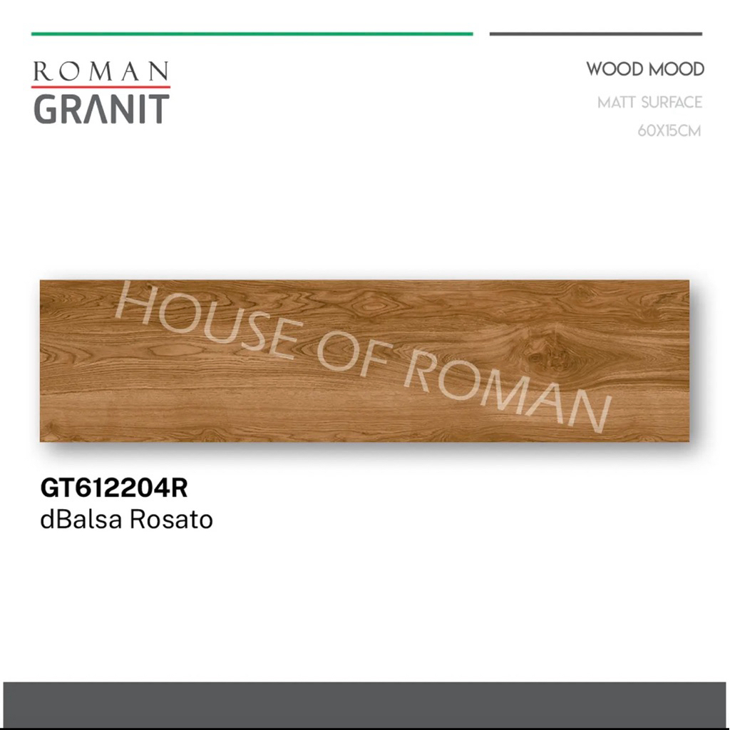 Roman Granit dBalsa Series/Granit 15x60/Lantai Kayu/Granit Kayu/Ubin Motif Kayu 60x15/Roman Granit d