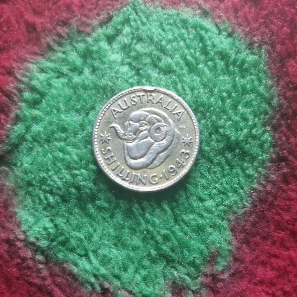 koin perak shilling australia 1943 sulit