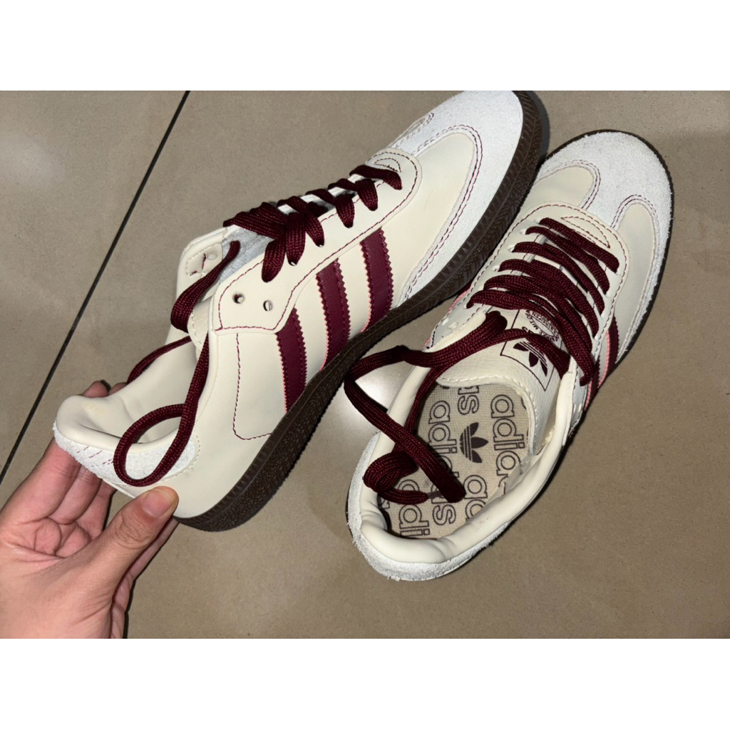 adidas samba og wonder white maroon preloved