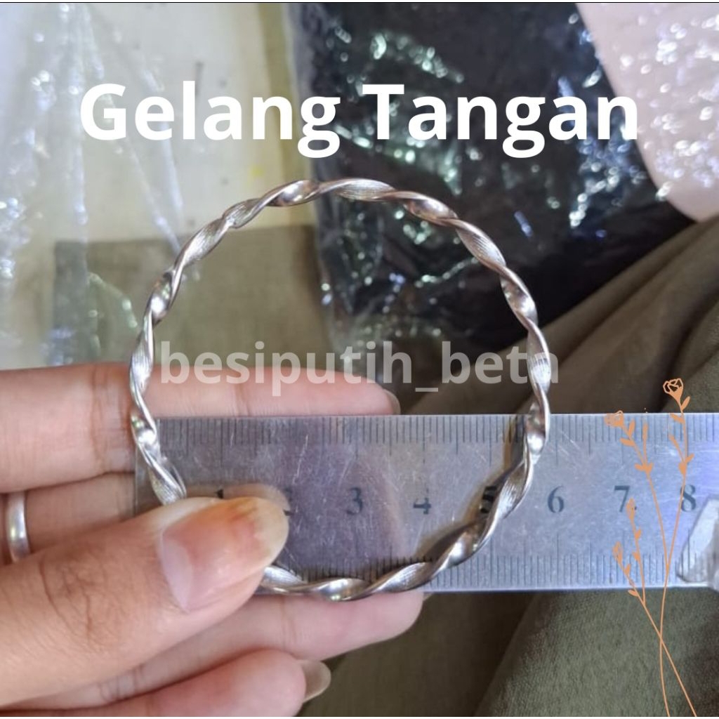 gelang besi putih ambon /besi putih asli