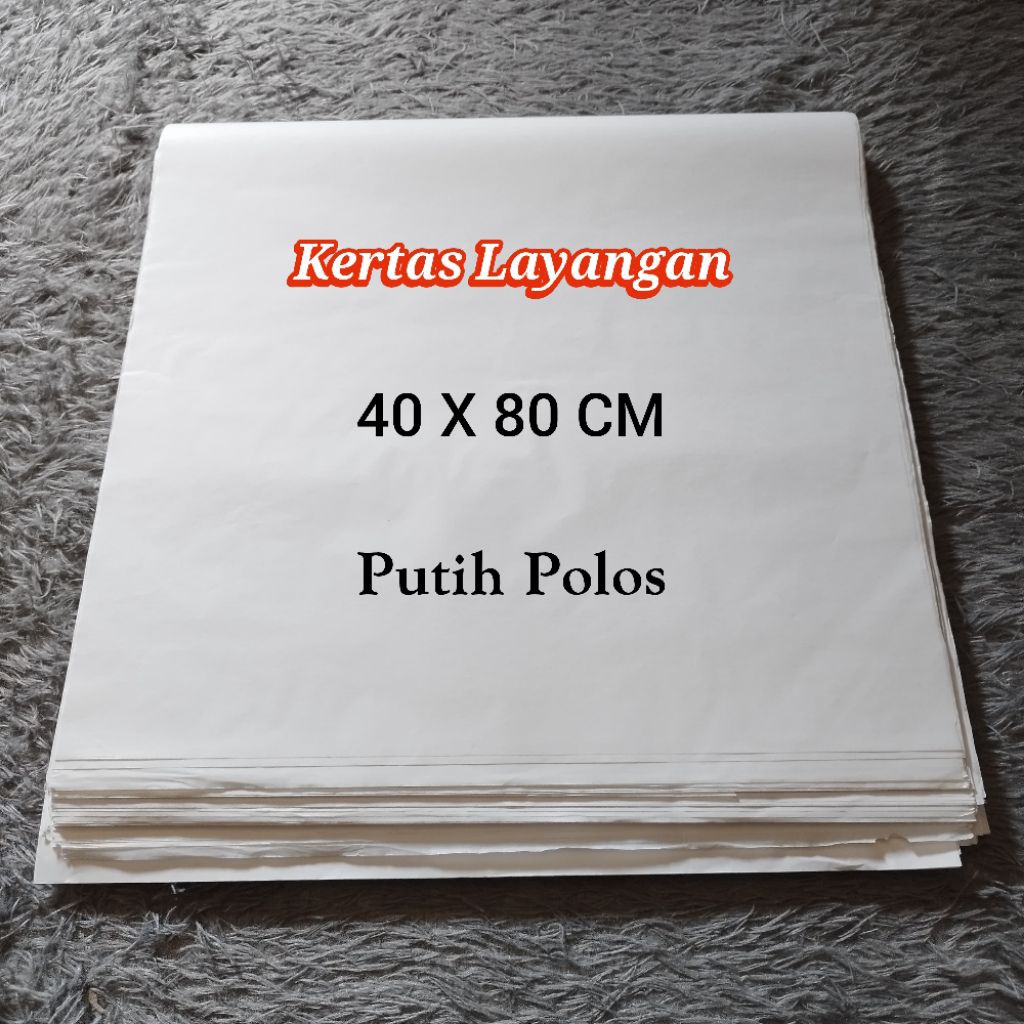 KERTAS LAYANGAN TISU SUPER 18 GRAM 40 X 80 CM PER LEMBAR - PUTIH