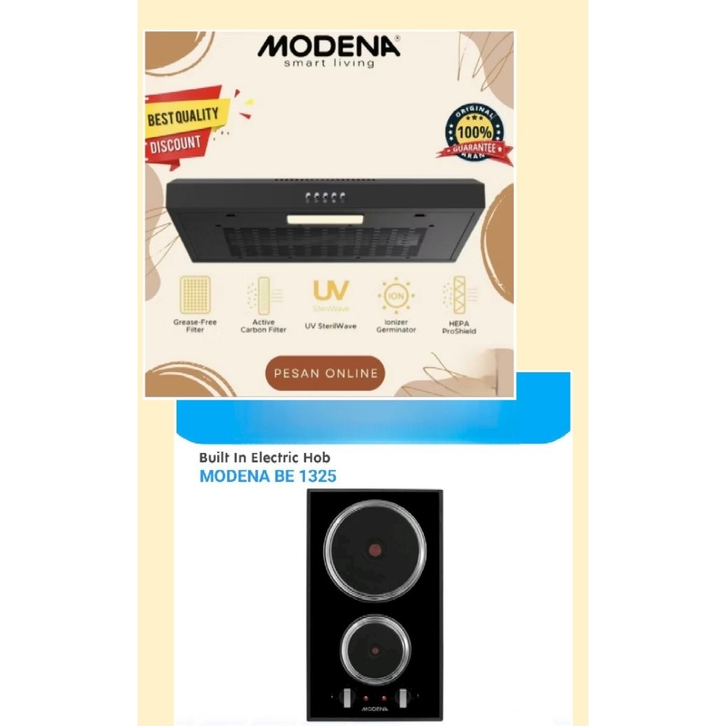Kompor Listrik Tanam Modena BE 1325 / BE1325 - 2 tungku