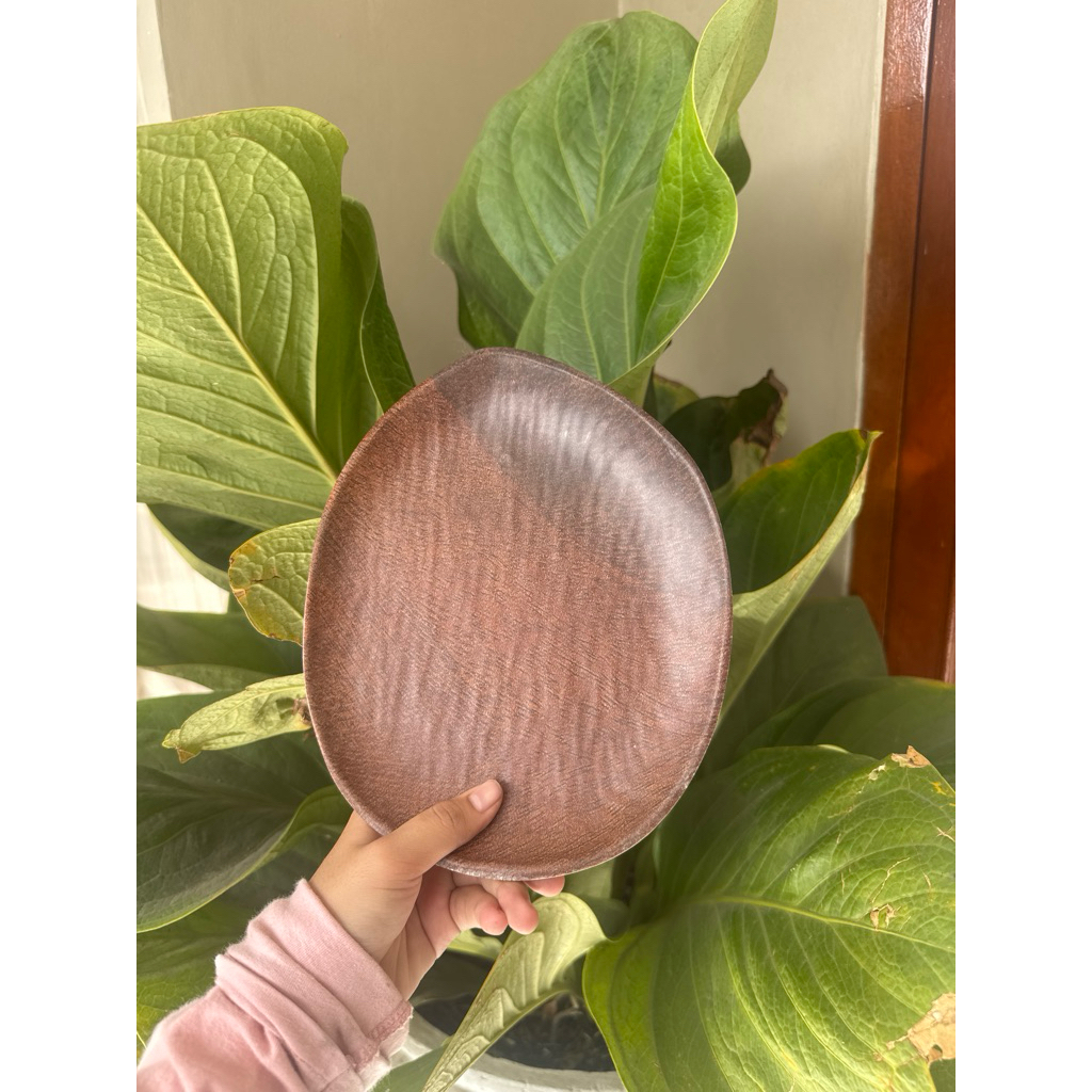 piring melamin golden dragon motif kayu 8inch