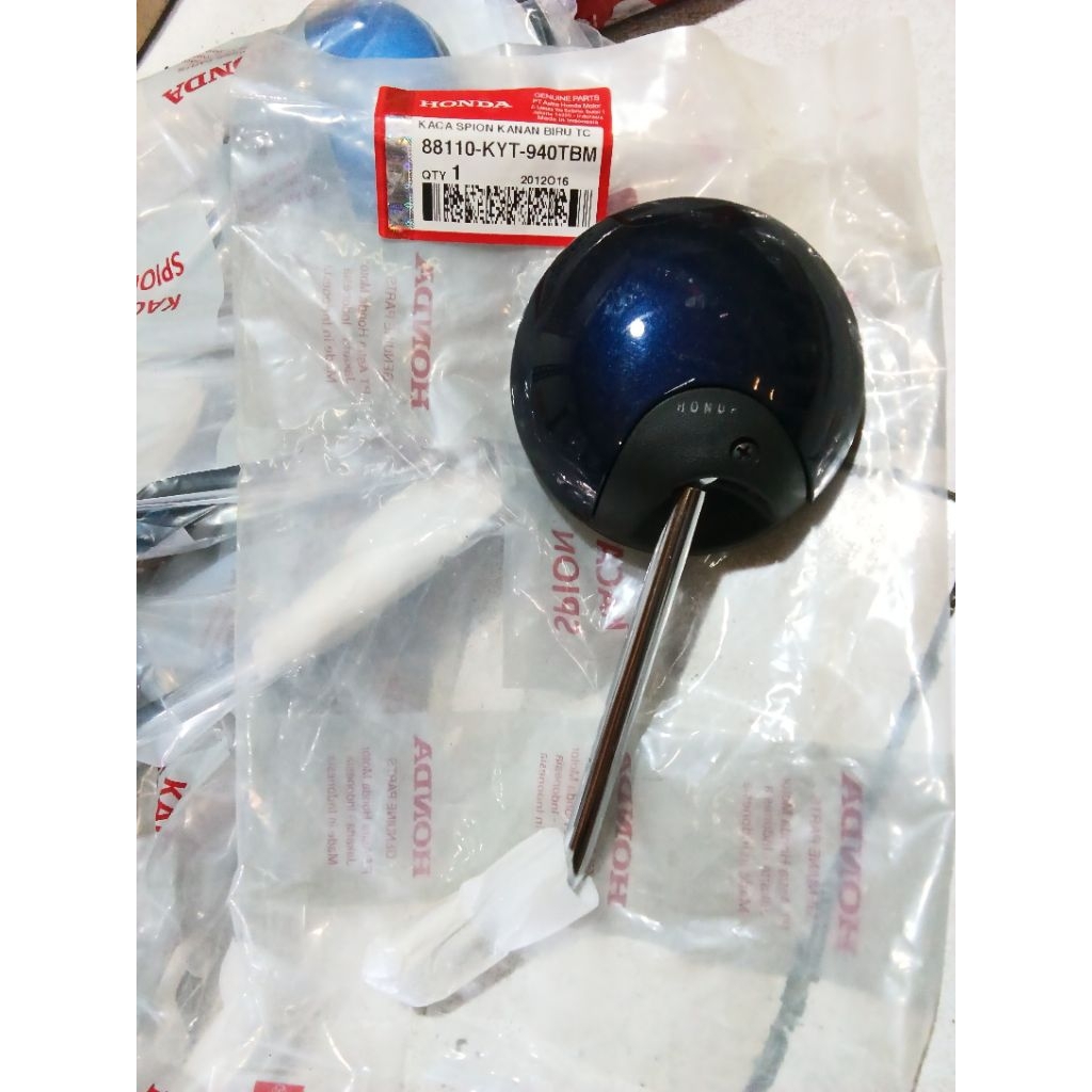 KACA SPION HONDA SCOOPY KARBU Fi BIRU TUA ORIGINAL AHM