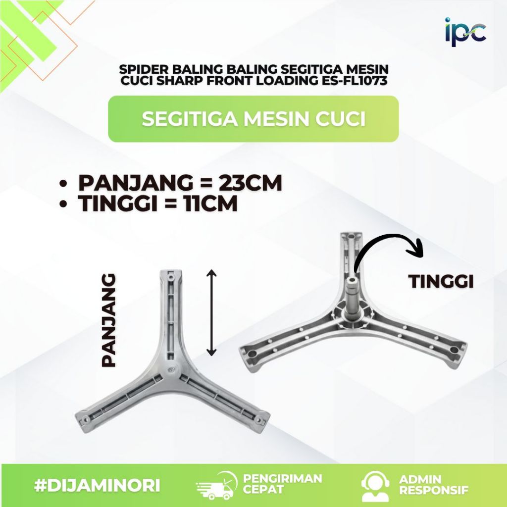 spider segitiga mesin cuci front loading SHARP ES-FL1073