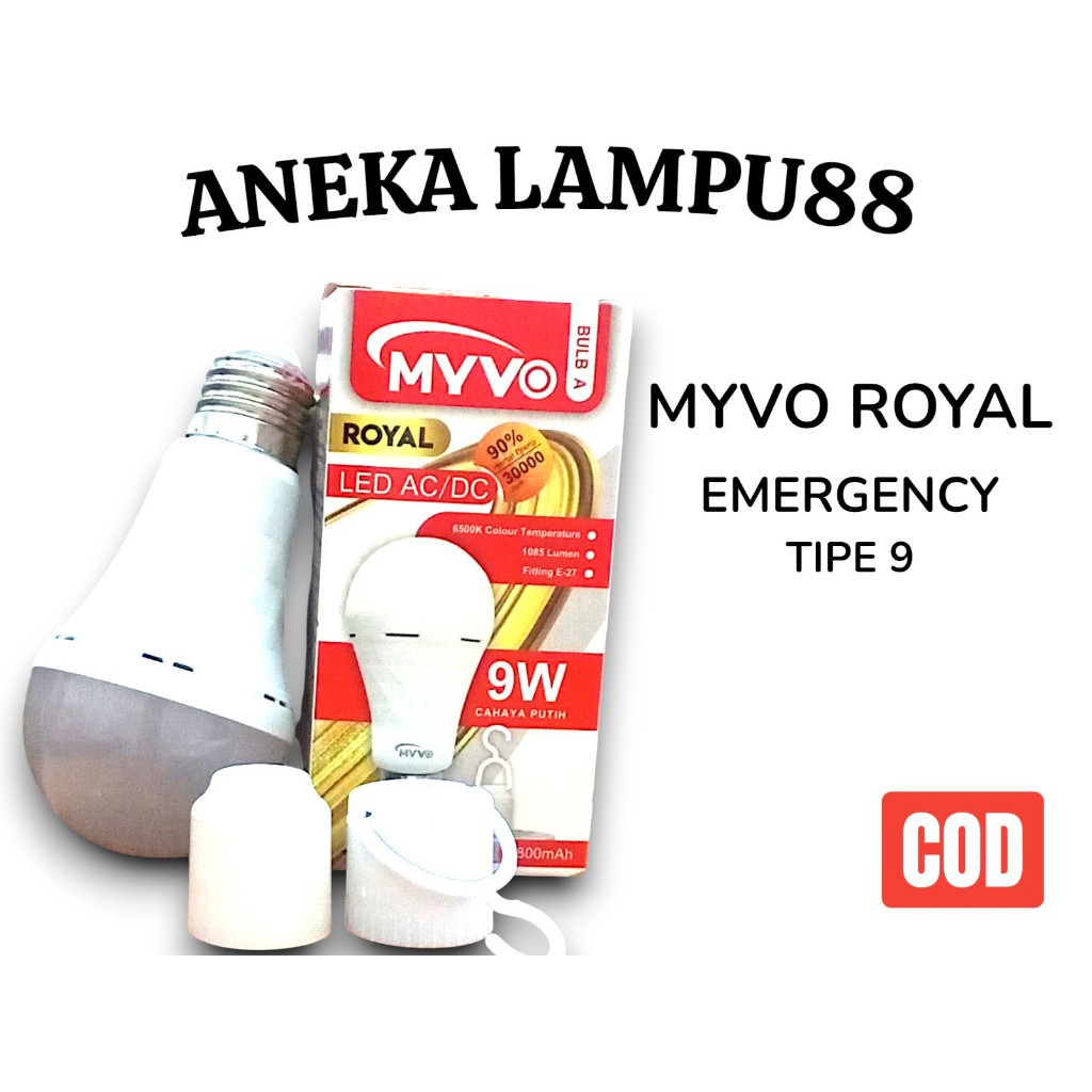 LAMPU EMERGENCY MYVO ROYAL TIPE 9 PUTIH - BOHLAM LED EMERGENCY MYVO ROYAL