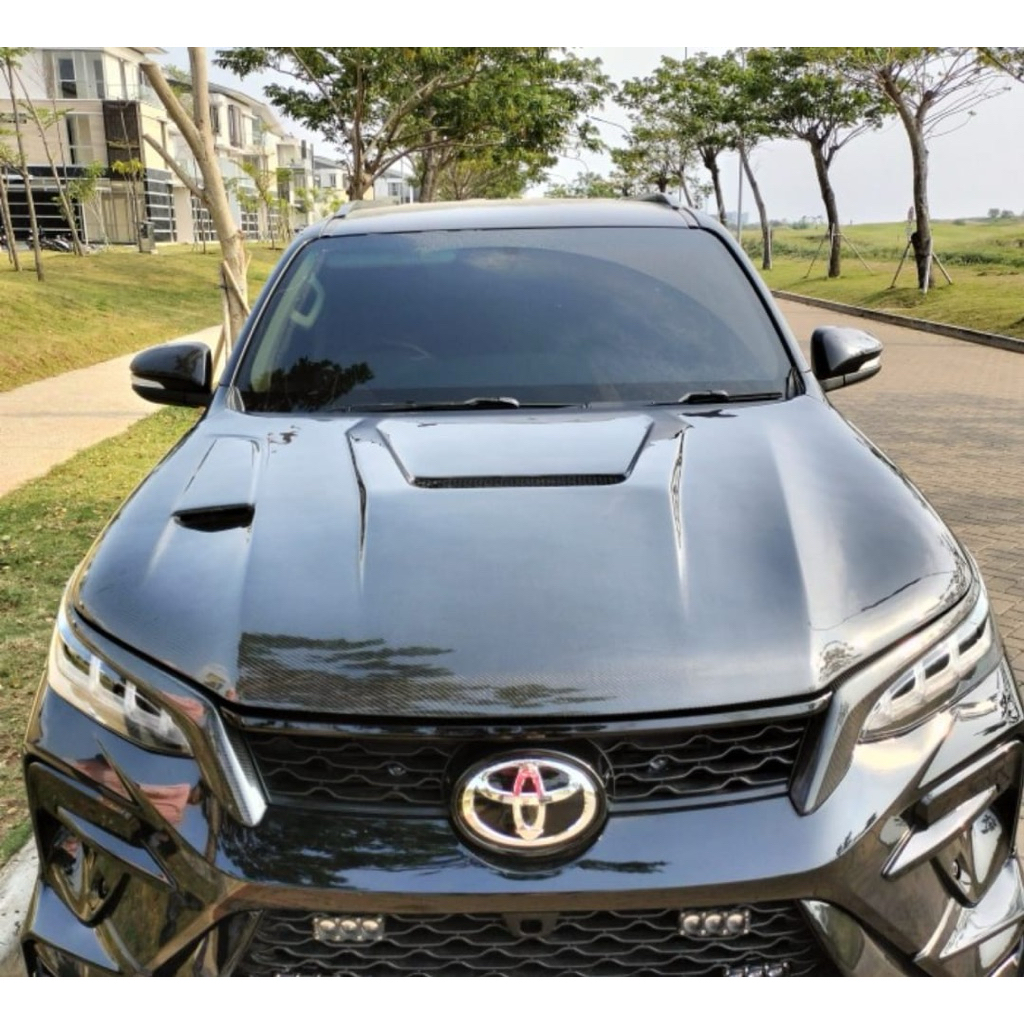 kap mesin carbon fortuner gr pegender vrz trd engine hood carbon fortuner