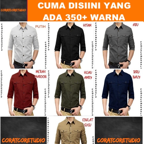 READY STOCK REALPIC GRAYWOLF CORATCORETUDIO Hem Cowok Kemeja Pria Long Shirt Basic Plain Dua 2 Kanto