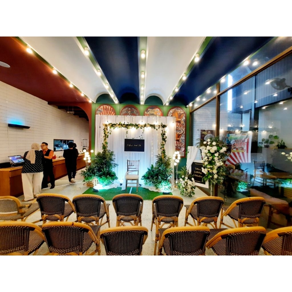 Dekorasi Backdrop Gawang kayu ulang tahun ke 17 tahun