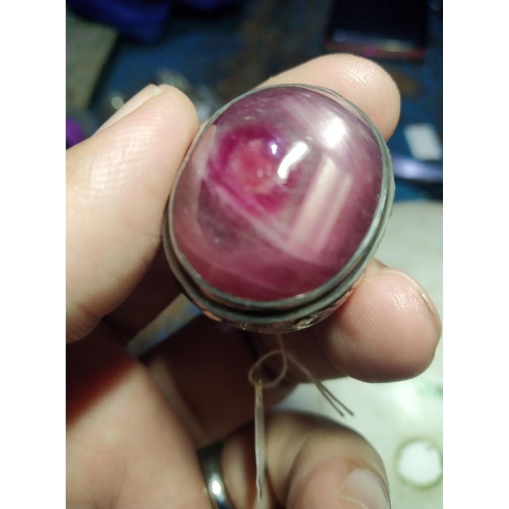 Batu Permata Ruby Ring Perak Natural kode i/16