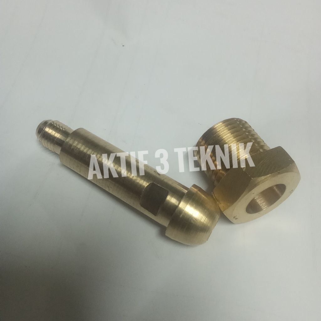 neple tabung nitrogen Kuningan drat as 1/4" inch drat neple 5/8