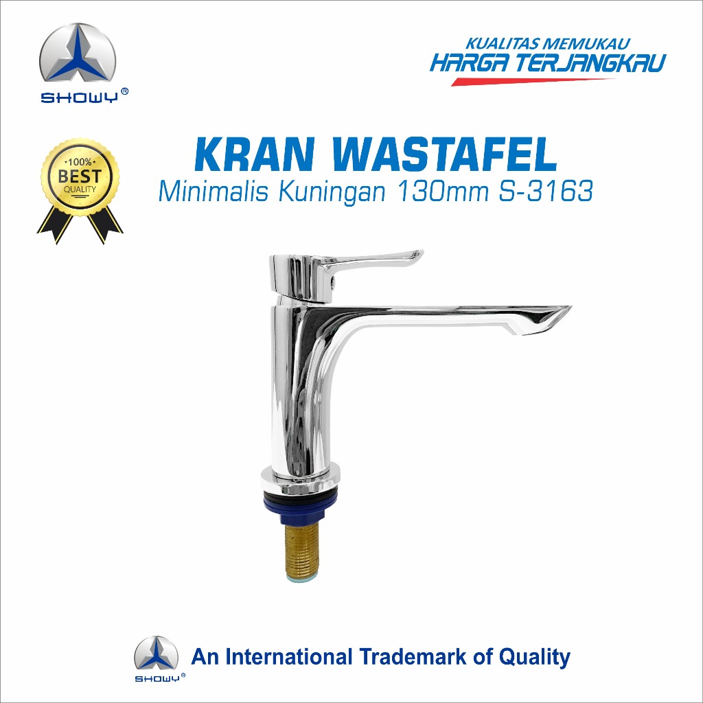 SHOWY Kran Wastafel Minimalis Kuningan 130mm S-3163