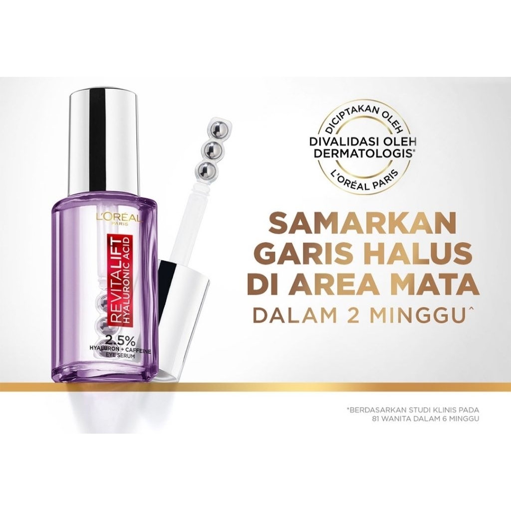 Loreal Paris Revitalift Hyaluronic Acid 2.5% [ Hyaluronic Acid+Caffeine ] Eye Serum 20ml