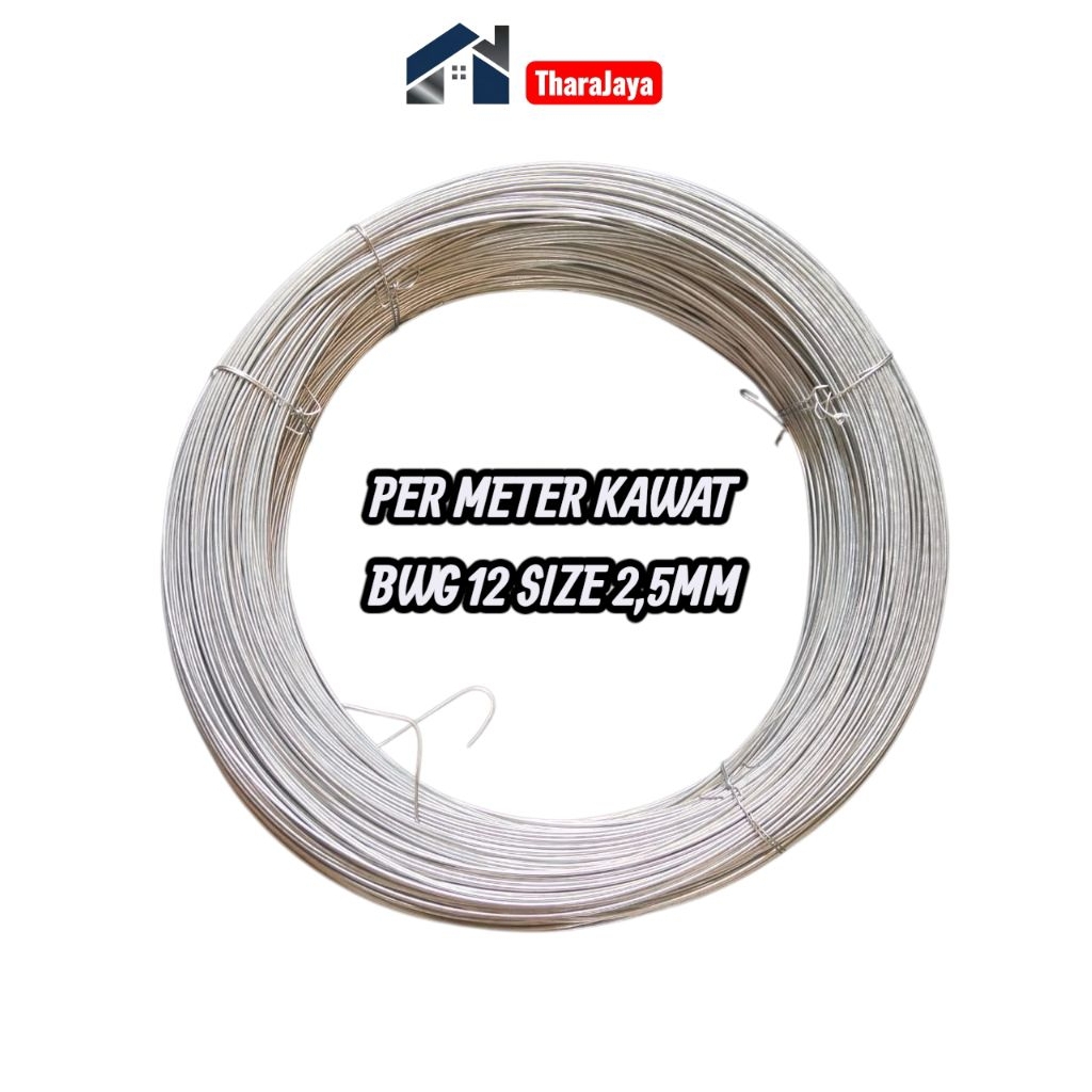 Per Meter Kawat BWG 12 Kawat Galvanis 2,5MM