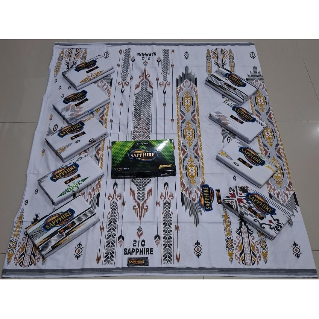 grosir sarung sapphire SPK kembang hitam putih