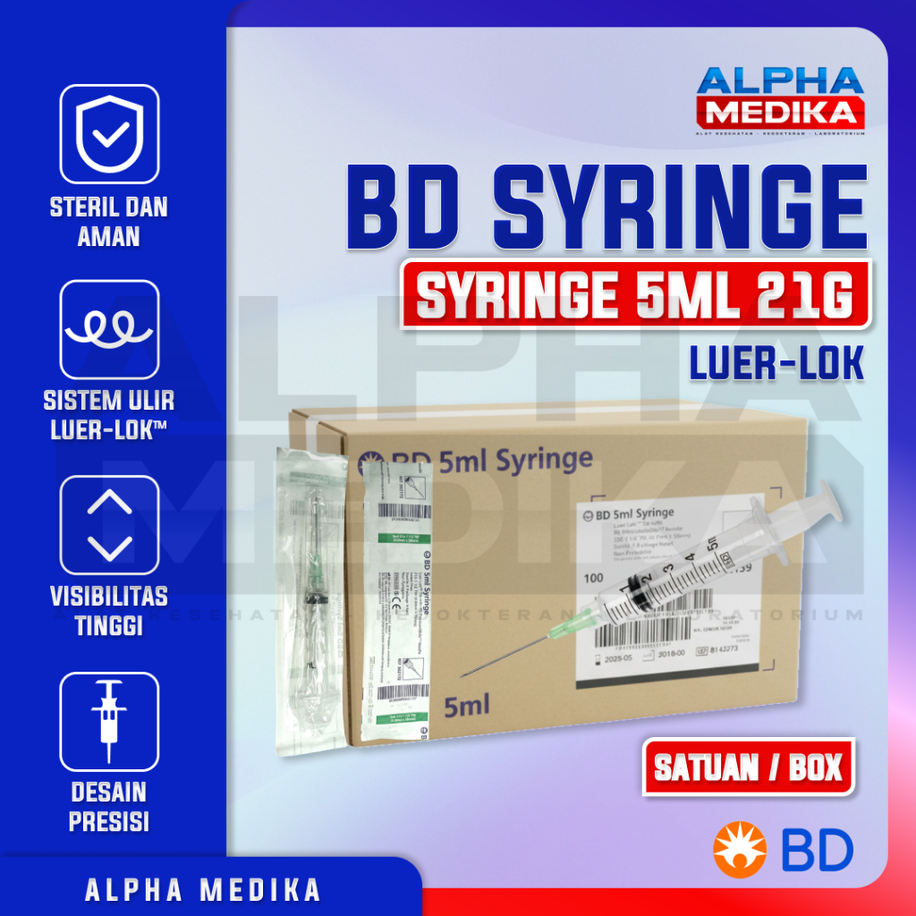 BD - Spuit 5cc BD "PCS" / Spuit 5ml BD / Syringe