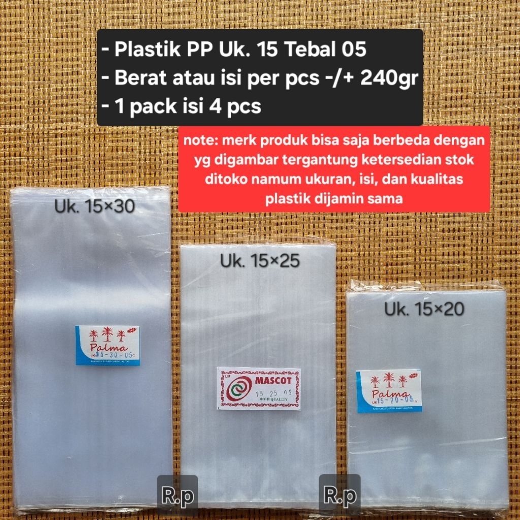 Plastik PP Uk. 15 Tebal 05
