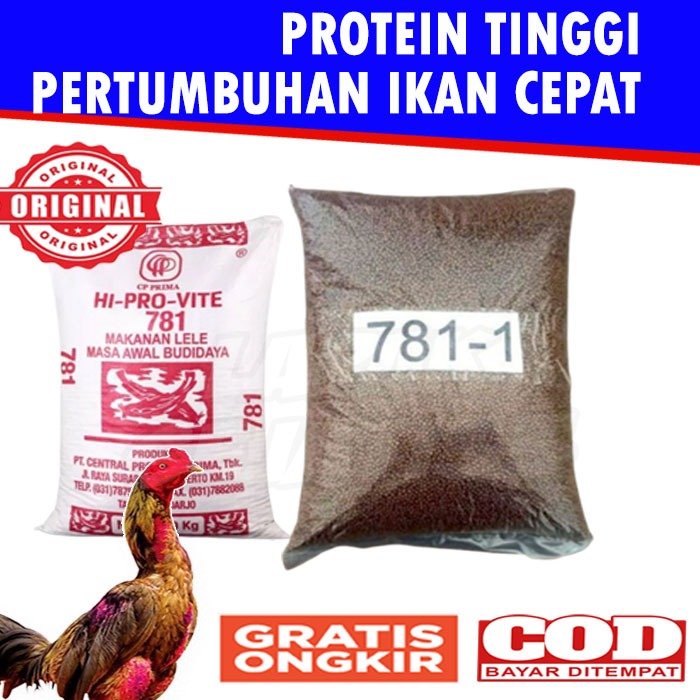 Pelet Ikan Hiprovite 781-1 781-2 781-3 782 Repack 1kg Pakan Ikan Nila Gurame Lele