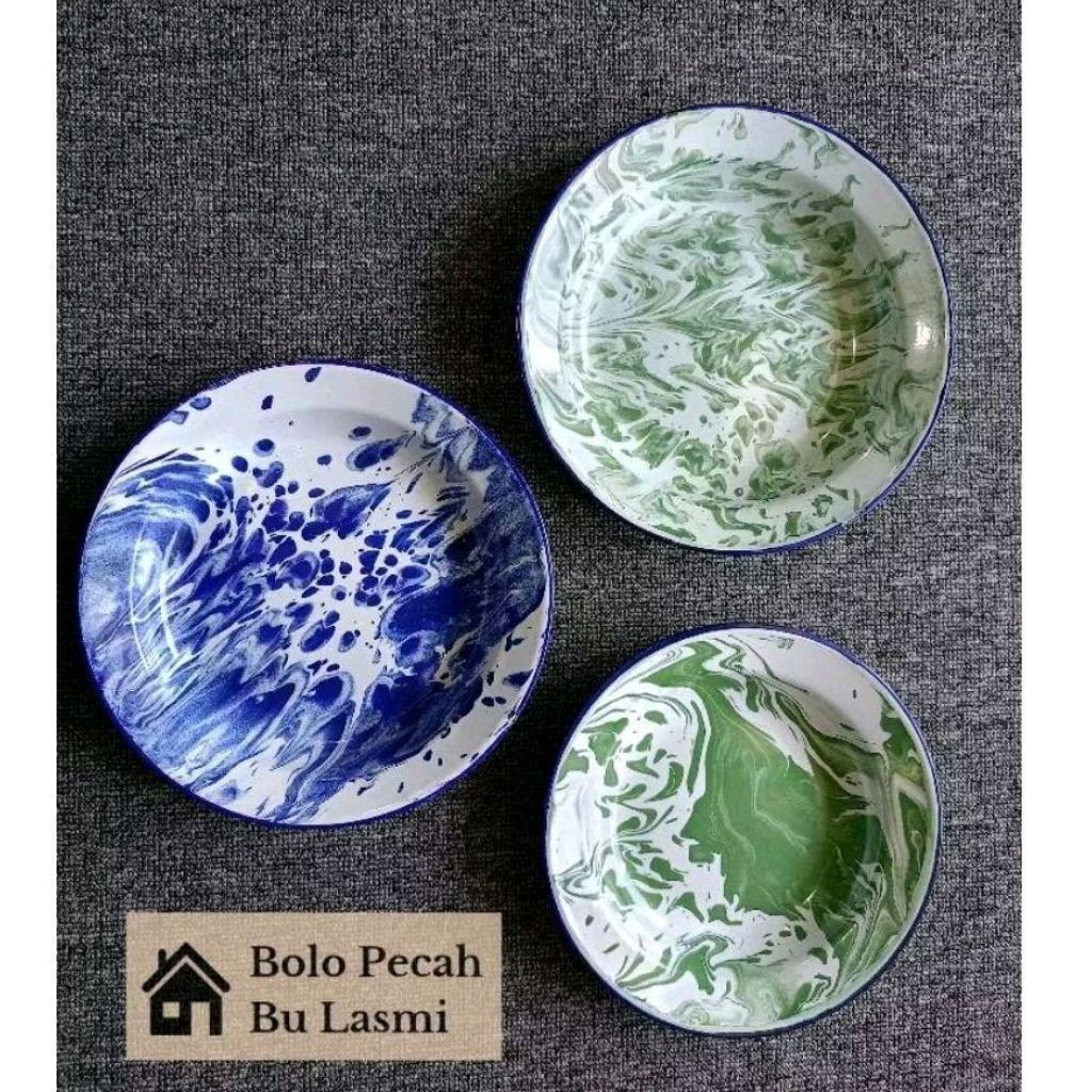 BL - Piring BLIRIK / Piring Motif Blirik Jadul Seng Enamel / Piring Jadul