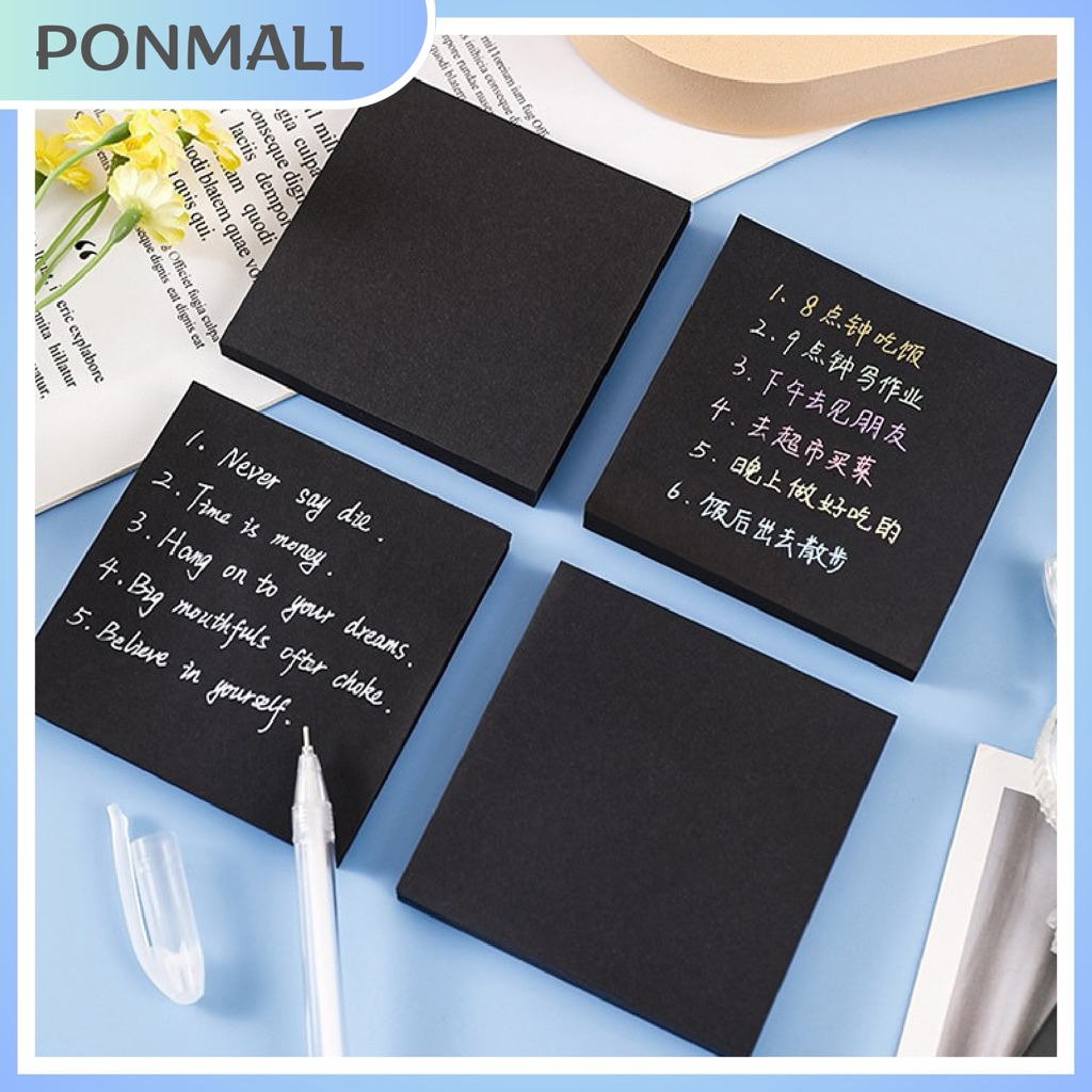 Sticky Notes Highlighter Memo Hitam Memo Aesthetic 50 Lembar Sticky notes Aesthetic Sticky Notes Aes