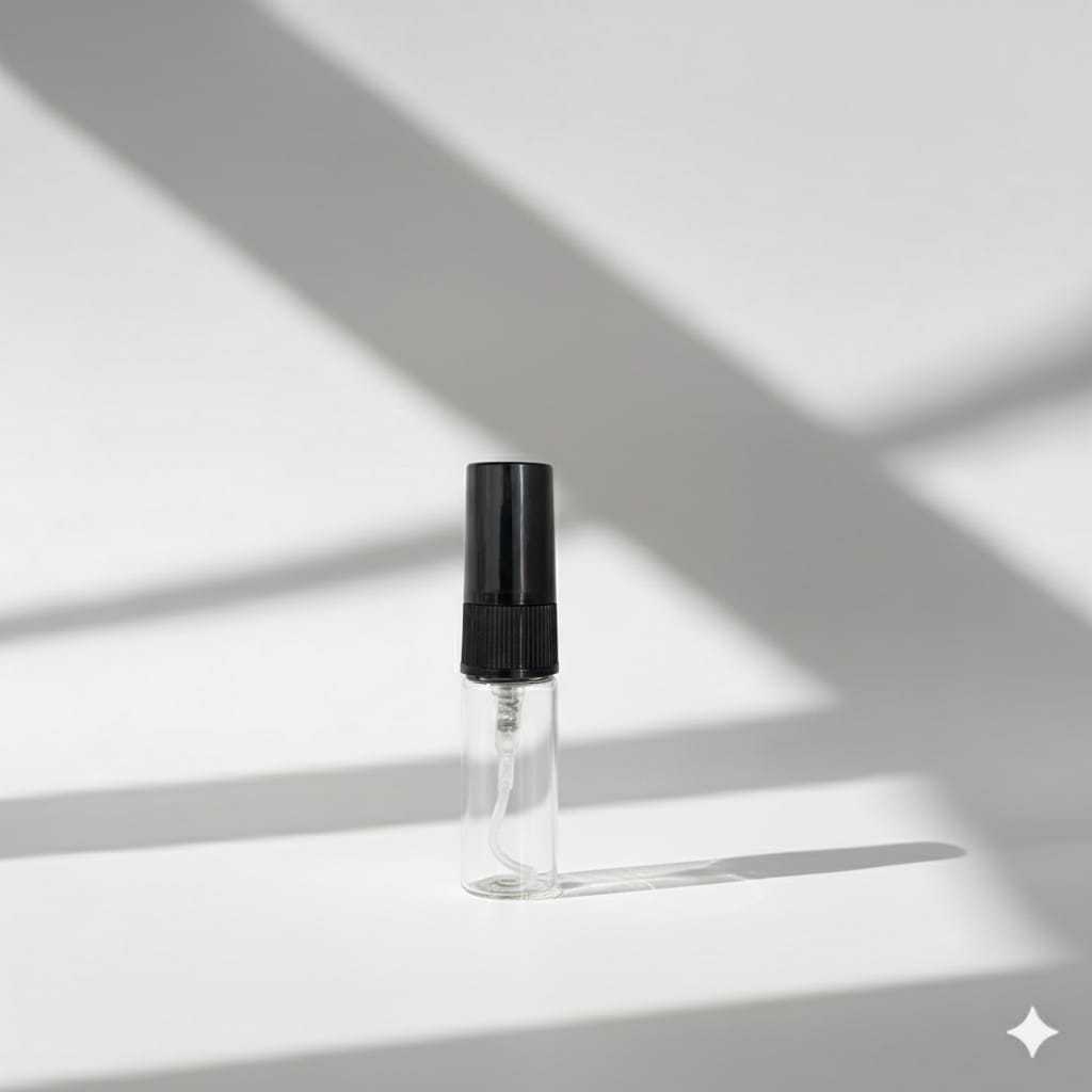 botol parfum spray kaca tutup hitam 3 ml botol parfume  mini travel size vial sample ecer