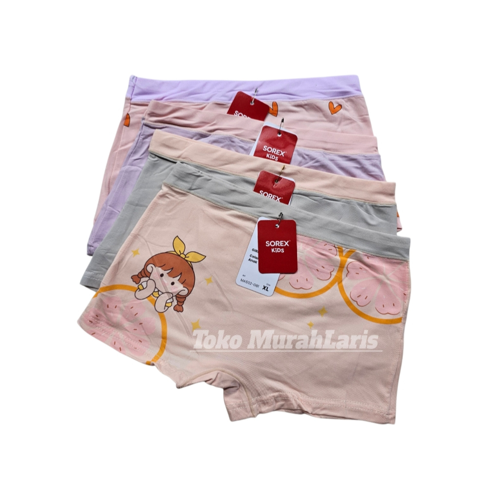 Boxer Sorex Kids MA 502 Lusinan | Celana Dalam Boxer Anak Perempuan Sorex