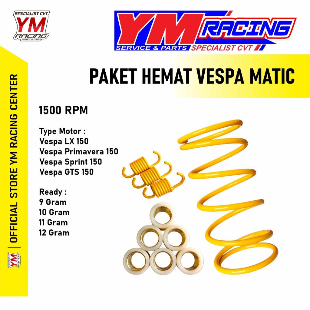 PAKET HEMAT CVT VESPA MATIC LX 150 / UPGRADE CVT 1500 RPM VESPA MATIC PRIMAVERA 150 [ UPGRADE CVT VE
