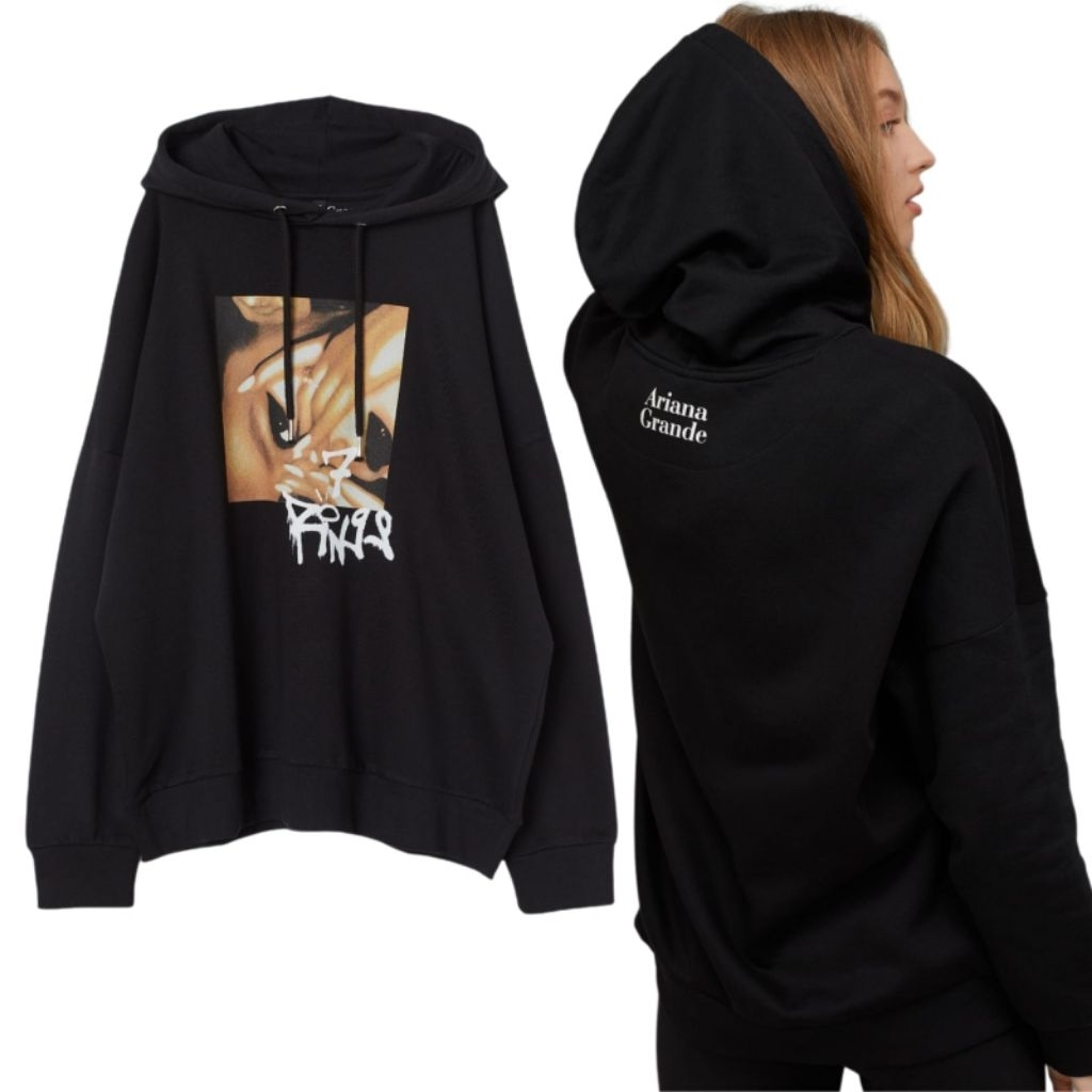 Hoodie h&m Ariana Grande black