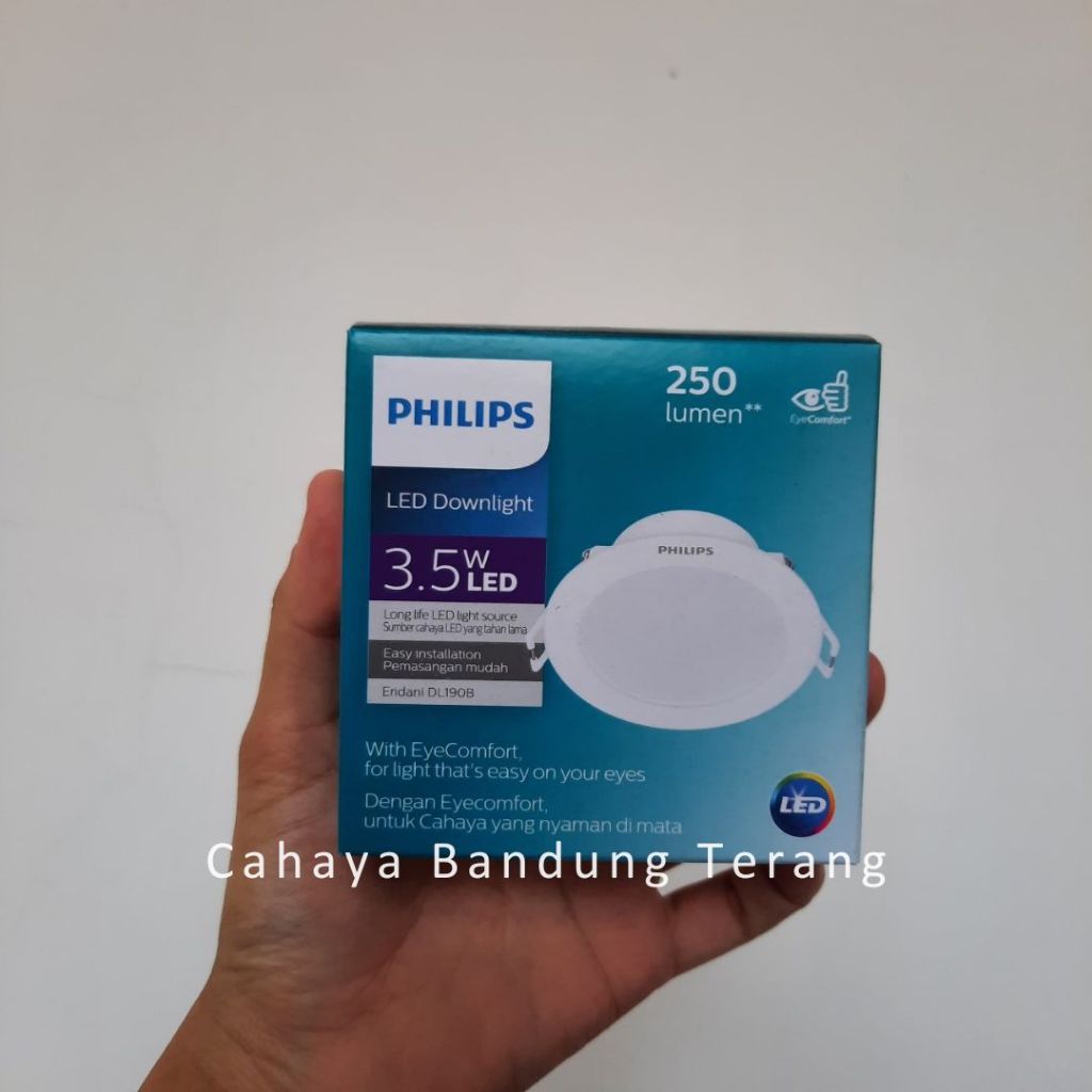 Philips Lampu Downlight LED Eridani 3.5 Watt 3,5W Putih Kuning Semi Putih 6500K 3000K 4000K Cool Day