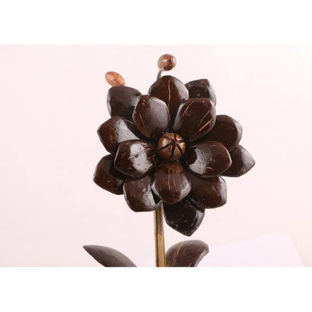 C009 kerajinan batok kelapa, bunga hias tempurung kelapa