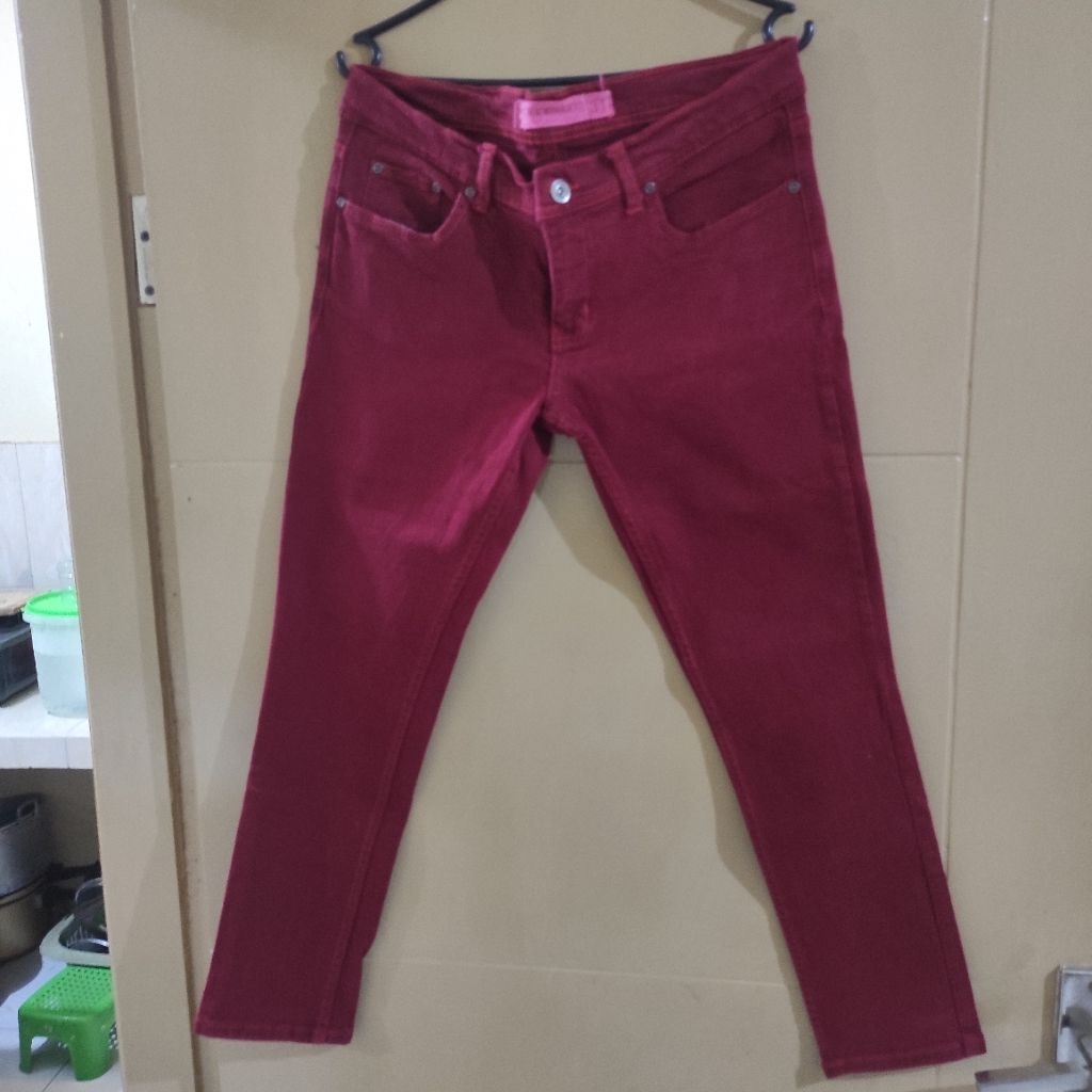 [TOKO ROMBENG] CELANA JEANS WANITA MERAH