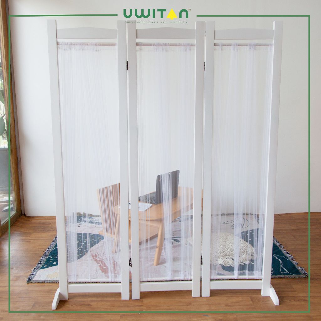 Uwitan Sketsel Vitrage Natural – Pembatas Ruangan Partisi Ruang Tamu Sekat untuk Ruang Keluarga Baha