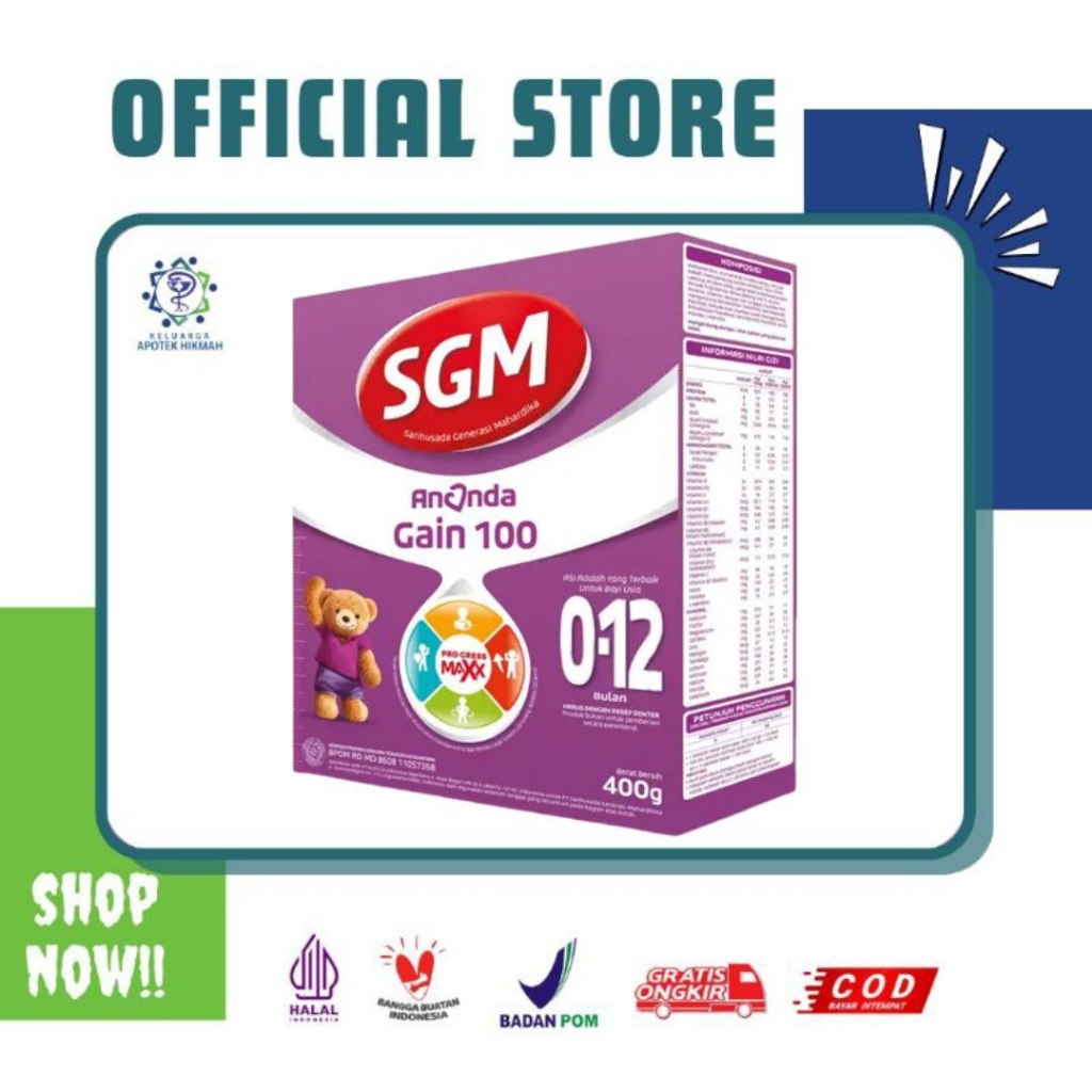 SGM ANANDA GAIN 100 400 GR SUSU BUBUK FORMULA BAYI 0-12 BULAN