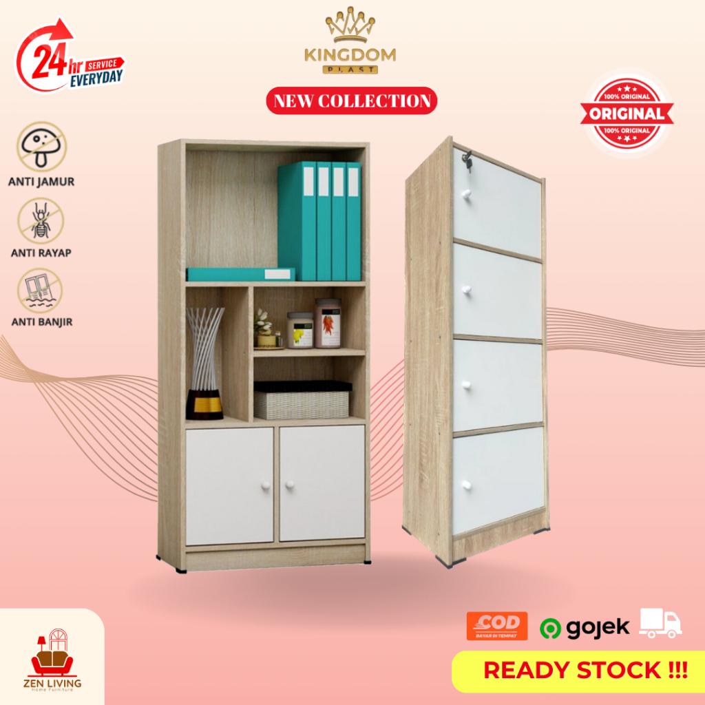 [READY STOCK] KINGDOM PANEL RSG Rak Serbaguna + Pintu / Rak Kayu Pintu 2-7 susun / Rak Lemari