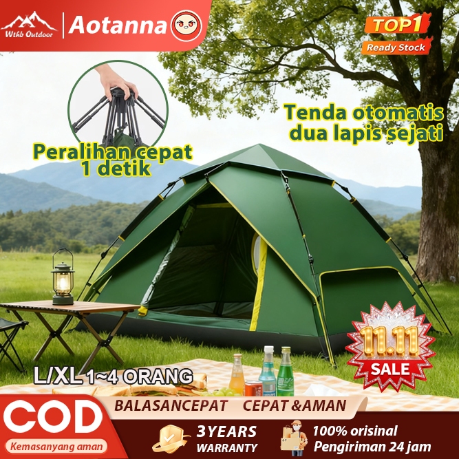 Tenda Camping 1-4 orang/Tenda otomatis 2-4 orang/Tenda Camping Kapasitas 1-4 Orang Tenda Otomatis Ou