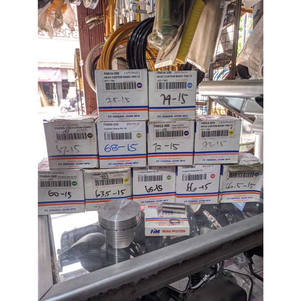 PISTON SEHER SET FIM RACING MENTAH DOME 60 63,5 63 5 65 66 66,5 66 5 67 68 MM  PIN PEN 15 GL MEGAPRO
