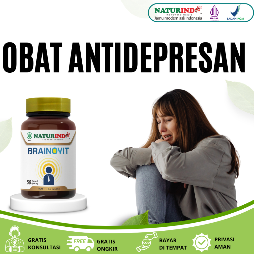 Obat Antidepresan Stress Depresi Penenang Cemas Skizofrenia Bipolar Herbal Brainovit Naturindo