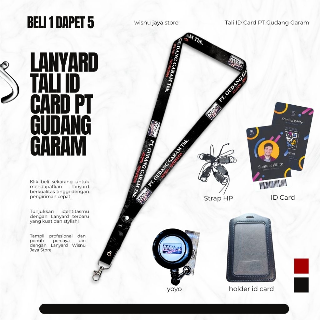 LANYARD TALI ID CARD GUDANG GARAM TERBARU | LANYARD GUDANG GARAM GROSIR TERMURAH BERKUALITAS