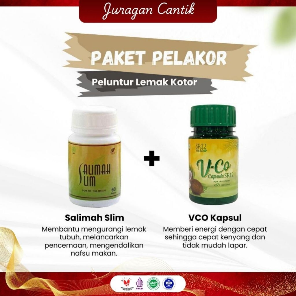 SR12 Paket Pelangsing herbal salimah slim dan vco